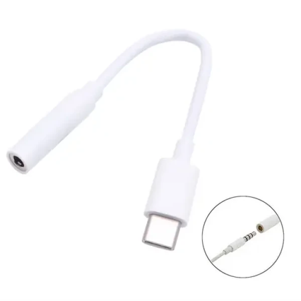 PremiumCord bílá / Redukce / USB-C na 3,5mm jack / DAC chip / 10 cm (ku31zvuk03)
