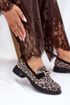 Kožené Lakované Mokasíny Leopard Vinceza 66790 Černé 38