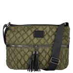 Dámská prošívaná crossbody kabelka s třásněmi Yana, zelená