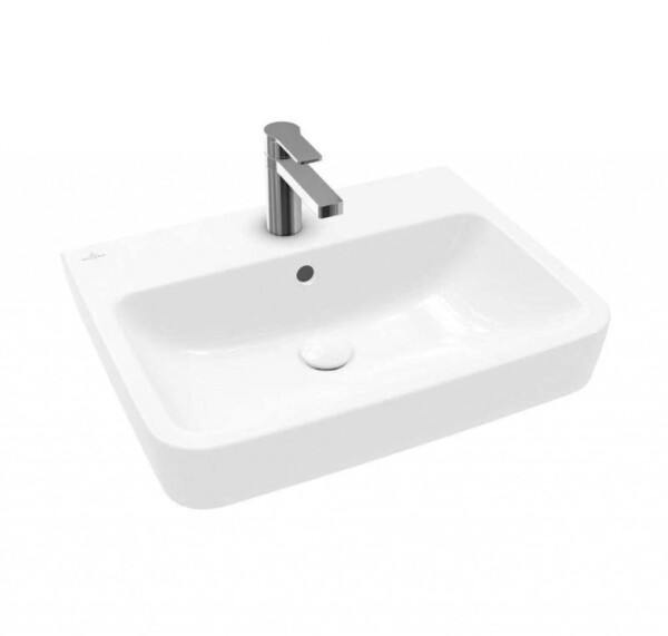 VILLEROY & BOCH - O.novo Umyvadlo 60x46 cm, s přepadem, otvor pro baterii, AntiBac, CeramicPlus, alpská bílá 4A4160T2