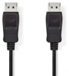 Nedis DisplayPort kabel 3 m černý / Kabel DisplayPort / 4K 60Hz / Poniklované konektory / Kulatý PVC (CCGP37010BK30)