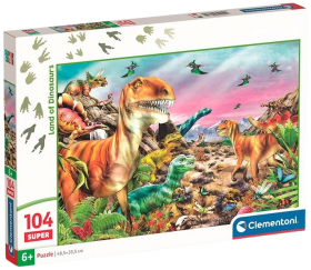 Puzzle 104 dílků Země dinosaurů - Clementoni