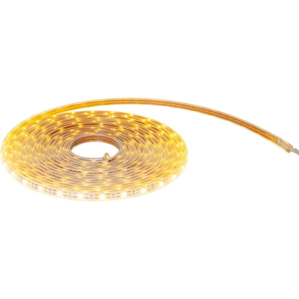 STAR TRADING Venkovní LED světelný pásek na solární nabíjení – 5 m, žlutá barva, plast