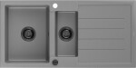 MEXEN - Andres granitový dřez s odkapávačem 1000 x 500 mm, šedá, černý sifon 6515101510-71-B