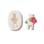 Dortisimo Silikonová forma Medvěd s kyticí 5,5 cm