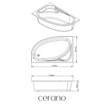 CERANO - Vana akrylátová Leona - asymetrická - levá - bílá - 170x99,5x40 CER-107727
