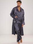 Pánské saténové pyžamo model 11329360 - De Lafense Barva: šedá, Velikost: 3xl