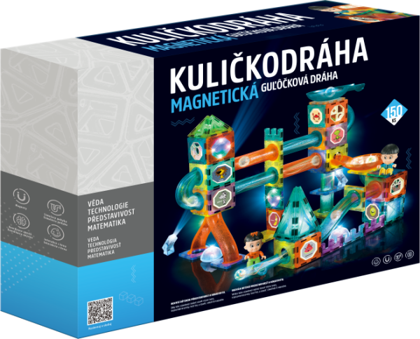 Kuličkodráha magnetická se světlem 150ks
