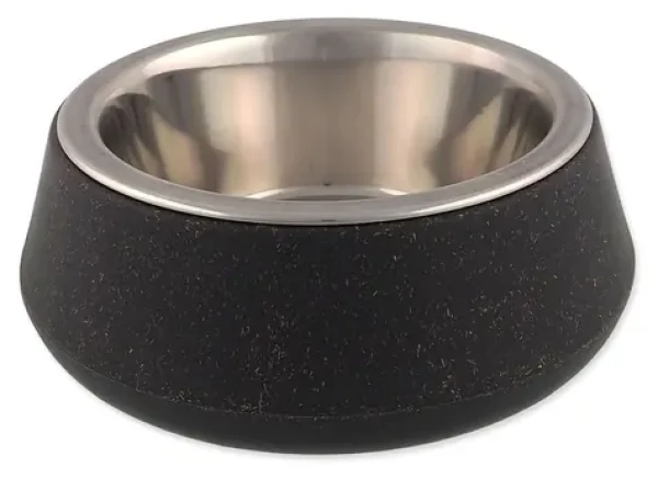 Dog Fantasy Miska nerez EcoStyle šedá / Miska pro psy / bambusový stojan / 14 cm / 480 ml (454-855039)