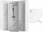 REA/S - Sprchový kout AXIN 90x90 - chrom + sprchová vanička Diamond, bílá KPL-K8779