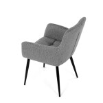 Židle jídelní, světle šedá látka, černý kov