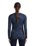 ICEBREAKER Wmns Merino 200 Oasis LS Crewe Moss BloomAOP, Midnight Navy/Dawn/Aop (vzorek) velikost: S