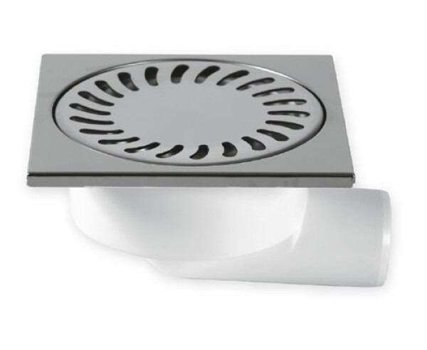 MIDAS Podlahová vpusť - boční D50/95, celonerezový rámeček 150x150 mm, mřížka SUN p1646