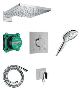 HANSGROHE - Raindance E Sprchový set s termostatem pod omítku, s tělesem, 30x30 cm, 3 proudy, chrom 24623000