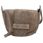 Stylová dámská kožená crossbody kabelka Chiara Weia, taupe