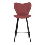 Židle barová, červená látka, černá podnož