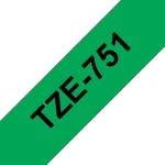 Brother Páska na štítky 24 mm černá/zelená / Páska do tiskárny štítků / 8 m / Tepelný přenos / Voděodolná (TZE-751)