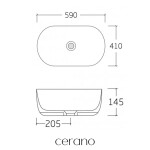 CERANO - Umyvadlo keramické Deno - na desku - mramor se zlatým dekorem - 59x41 CER-432956