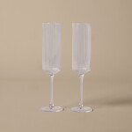 Ferm Living Sklenice Ripple Champagne Clear – set 2 ks, čirá barva, sklo, 150 ml