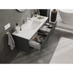 MEXEN/S - Rivel koupelnová skříňka 120 cm s umyvadlem Otis, 2 zásuvky, reliéf , grafit mat/bílá mat - 91A20-12047-2-BFF66-W18M 91A20-12047-2-BFF66-W18M01
