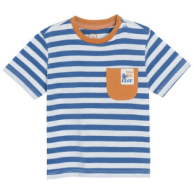 Pruhované tričko s krátkým rukávem- modré - 68 NAVY BLUE