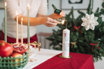 Bella Rose Adventní svíčka Jmelí, bílá barva, vosk