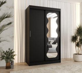 Šatní skříň Abi Spoti Rozměry: 120 cm, Barva korpusu + barva dveří: Černá + Černá