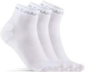 Craft CORE Dry Mid 3-pack 1910637 bílá - Běžecké ponožky CRAFT CORE Dry Mid - 5 párů - bílé Velikost textilu: 43-45