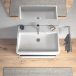 DURAVIT - Vero Air Umyvadlo 700x470 mm, s přepadem, otvor pro baterii, WonderGliss, bílá 23507000001