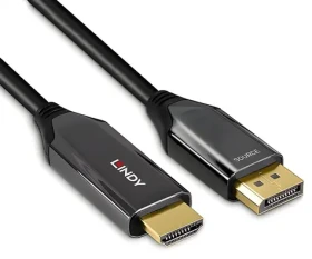 Lindy 40931 černá / Adaptér DisplayPort - HDMI / 2 m / 8K 60Hz / HDR / Aktivní (40931)