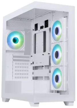 BitFenix CETO bílá / PC skříň / ATX / 4x 120 mm ARGB / 2x USB 3.0 / USB-C / bez zdroje / průhledná bočnice (BFC-CET-500-WWGSK-4A)