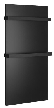 SAPHO - ENIS koupelnový sálavý topný panel 600W, 590x1200 držáky ručníků, IP44, černá mat RH600B-2