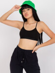 Černý sportovní crop top vycpanými košíčky. Velikost: