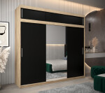 Šatní skříň Abi T1 s nástavcem Barva korpusu: Bílá, Rozměry: 250 cm, Dveře: Dub artisan