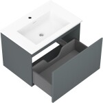 MEXEN/S - Orio koupelnová skříňka 70 cm s umyvadlem Otis, 1 šuplík, grafit mat/bílá mat 91A10-07047-1-BF66-W18M01