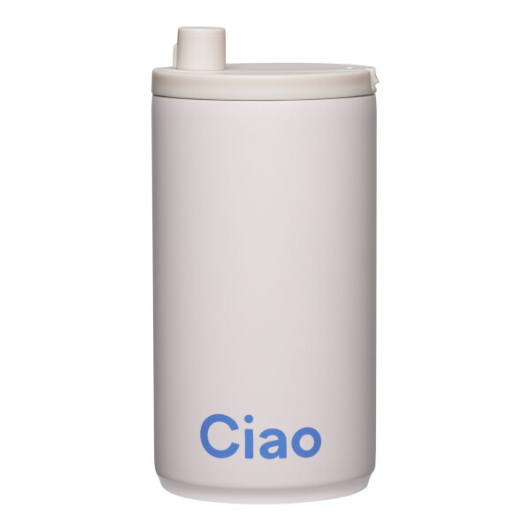 DESIGN LETTERS Cestovní termo hrnek Beige Ciao 350 ml, béžová barva, kov, plast