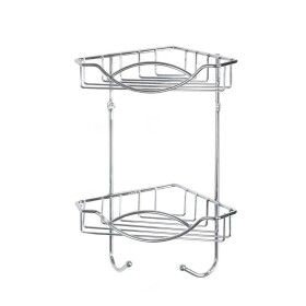 Kinekus Polička koupelnová 2-patrová rohová chrom 22,5x14,8x30 cm KLC KIN31180049