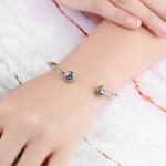Pevný bangles náramek Iva Gold - ocel, zirkon, Zlatá