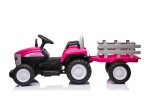 Mamido Dětský elektrický traktor s vlečkou Farm 24V 2x45W růžový