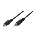 LogiLink Prodlužovací audio kabel cinch černá / Prodlužovací audio kabel / Cinch (M) - Cinch (F) / 5 m (CA1032)