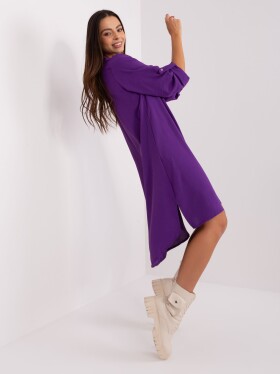 Tmavě fialové košilové midi šaty