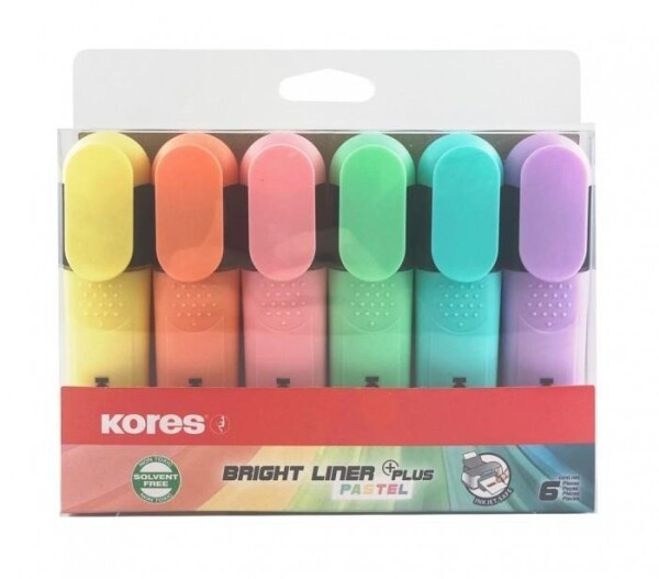 Kores Bright liner plus - pastel 6 barev