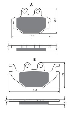 DP Brakes Zadní brzdové destičky na TGB Blade 425