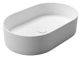 SAPHO - THIN umyvadlo na desku, Rockstone, 55x35cm, bílá mat WN205