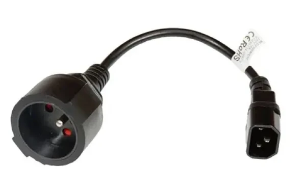 LEXI-NET redukce UPS 230V 1 zásuvka - UPS / CEE 7:5 NA IEC320 C14 / 23cm (50876201)