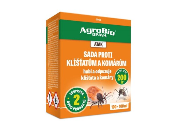 Sada proti klíšťatům a komárům AGROBIO Atak 200ml - rozbaleno / bez obalu / kompletní