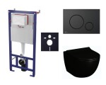 Cenově zvýhodněný závěsný WC set SAT do lehkých stěn / předstěnová montáž + WC SAT Infinitio SIKOSSINFB68K SIKOSSINFB68K