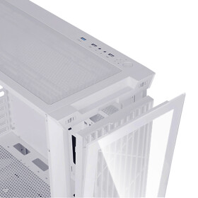 EVOLVEO Ptero Q2G, skříň ATX, 4x ARGB ventilátor, skleněná bočnice + přední panel, bílá