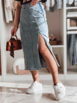 Džínová midi sukně s rozparkem MORETES modrá FashionStreet CY0481 XL