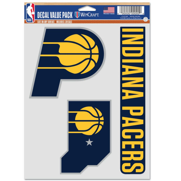 Wincraft Samolepka Indiana Pacers NBA Multi-Use Set (3 ks)% 1 ks